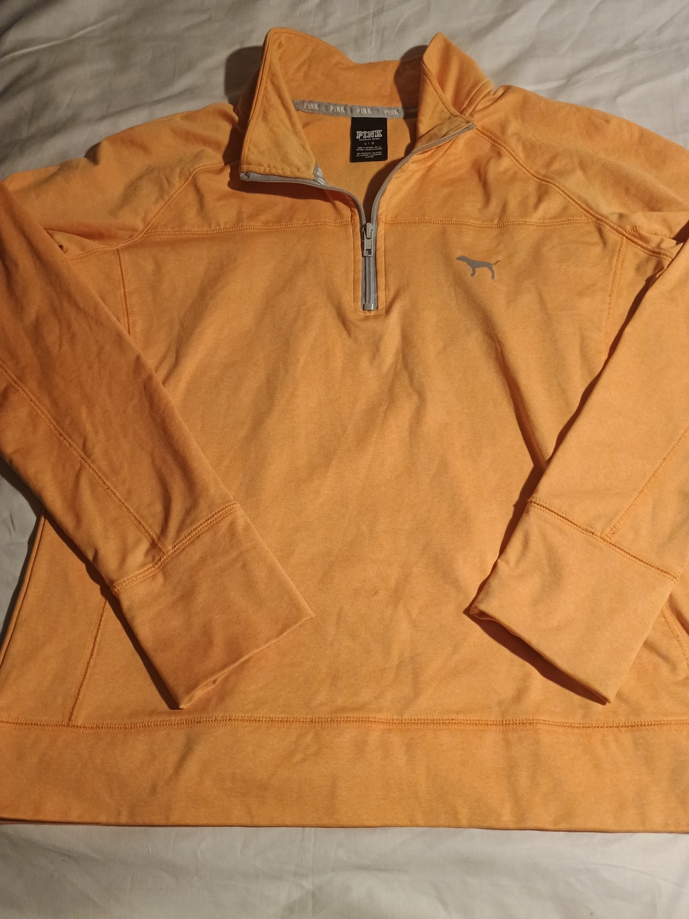 PINK Victoria's Secret Orange Quarter-Zip Pullover Sweater - Men's